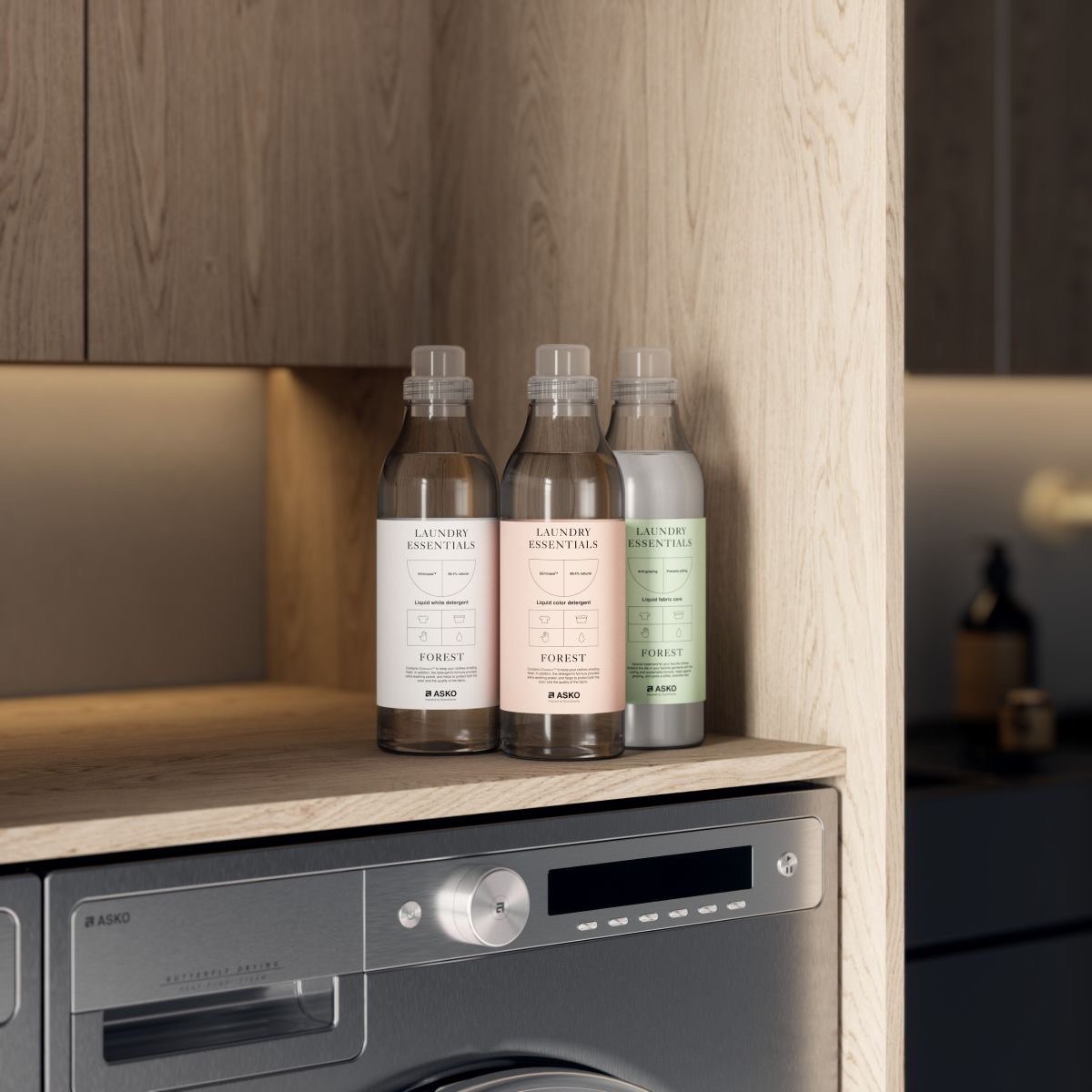Засоби для прання ASKO Laundry Essentials у преміальному інтер'єрі — іміджевий контент бренду